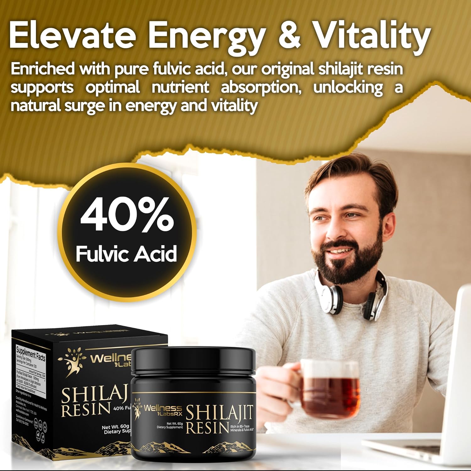 Shilajit Pure Himalayan Organic Shilajit Resin – Himalayan Shilajit Supplement- Maximum Potency and Pure Shilajit for Men, Gold Grade Natural Shilajit with 85+ Trace Minerals and Fulvic Acid – 60g - Image 5